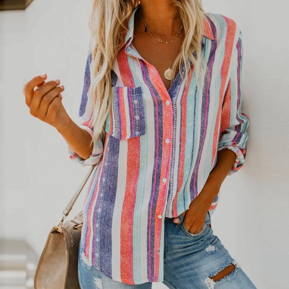 Boyfriend Striped Shirt - Picture 2 of 7